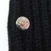 Excellent HERMES Gloves Serie Metal H Design Knit Gloves Black Wool Mens S Used