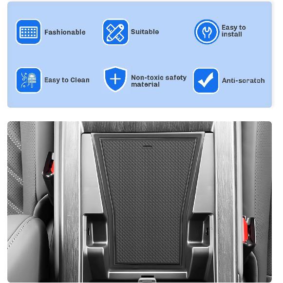 SXCY for 2023 2024 Nissan Ariya Cup Holder Inserts Liner 2023 2024 Ariya Door Slot Mats for 2024 Nissan Ariya Accessories Center Console Liners 2024