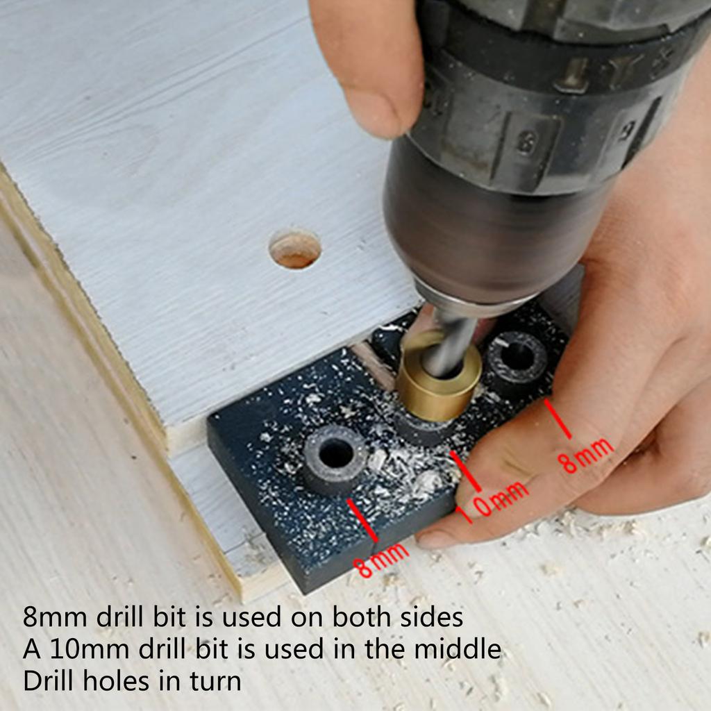 3in1 Woodworking Doweling Jig Kit 6/8/10mm Drill Guide Locator Adjustable Drilling Guide Puncher Locator Carpentry Tools