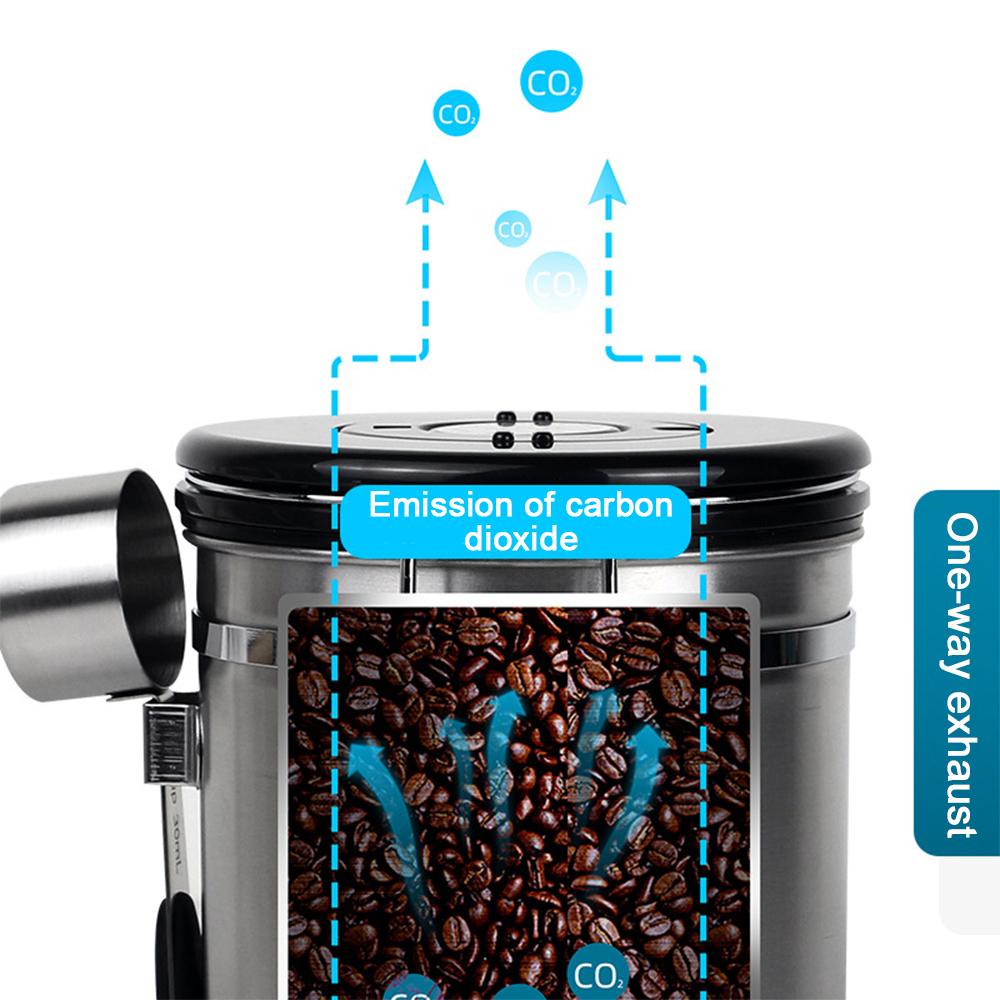 Moisture-Proof Stainless Steel Sealed Tank Storage Coffee Beans Tea   Bean Milk Powder Jar  Pot Kitchen Grains Box
