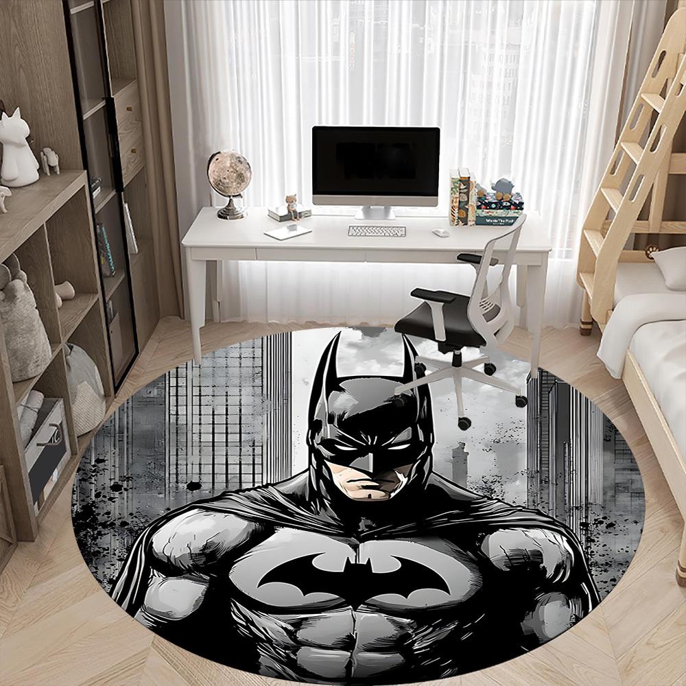 1 Stück Batman Büro Runder Teppich, Unter Bürostühlen Schlafzimmer Wohnzimmer Heimdekoration, Raumdeko, In Verschiedenen Größen Erhältlich