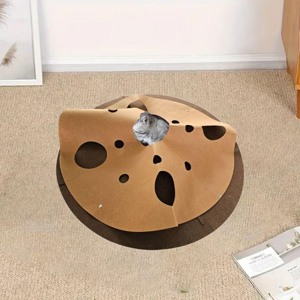 

Anti-scratch Pet Toys Pad Durable Cat Rest Mat Cat Playing Game Mat Cat Tunnel Play Rug Indoor Style 1