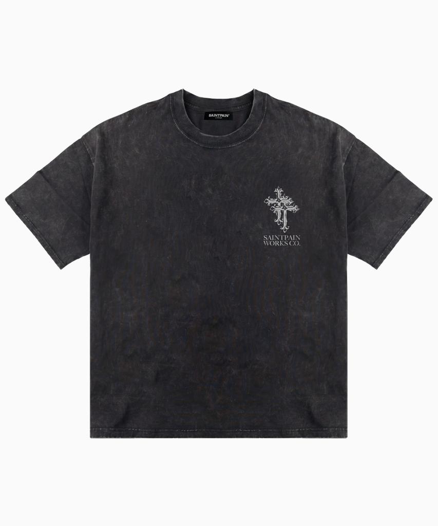 SAINTPAIN Sp Double Cross Pigment Short Sleeve Tee Black