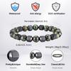 Xiaomi Vnox Natural Stone Beaded Bracelet for Men Women, Black Hematite Stretch Bangle Fashion Jewelry Gift for Him Her Daily Wear