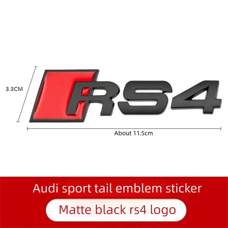 Metal Electroplated A Displacement Trunk Badges, 4WD Emblems for A4 A5 A6 A7, S3 S4 S5 S6 S7 S8 Badges, RS3 RS4 RS5 RS6 RS7