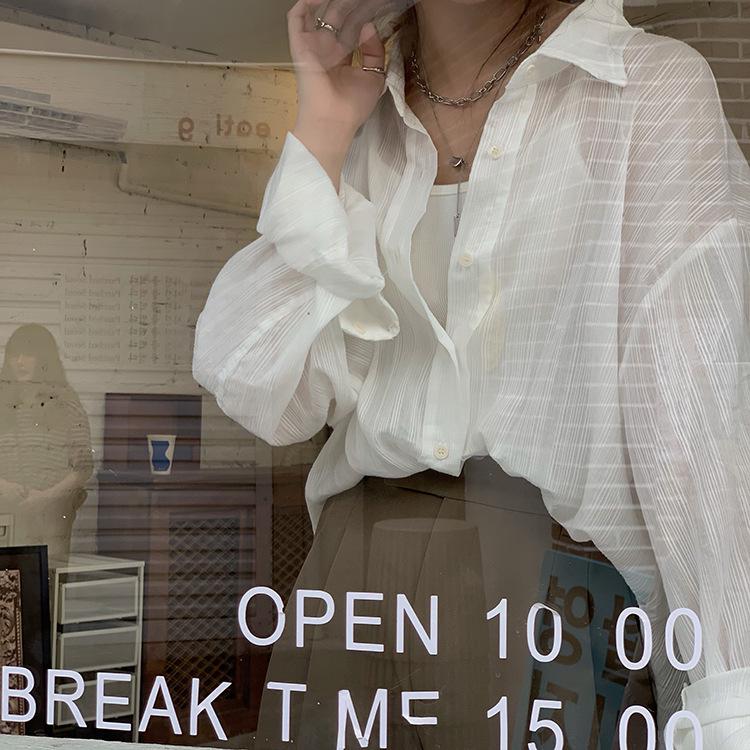 2025 Spring Chic Solid Color Sun Protection Shirt: Versatile, Loose, and Stylish Lapel Design for Women