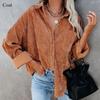 Loose Casual New Shirt Autumn Winter Women's Solid Color Lapel Corduroy Casual All-match Coat