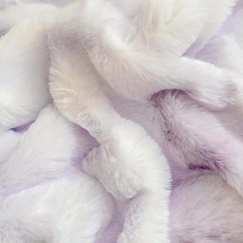 Kaninchen Plüsch Spannbettlaken mit Tiefem Taschen Winter Verdicken Warmer Matratzenschoner Weich Flauschig Doppelmatratzenbezug