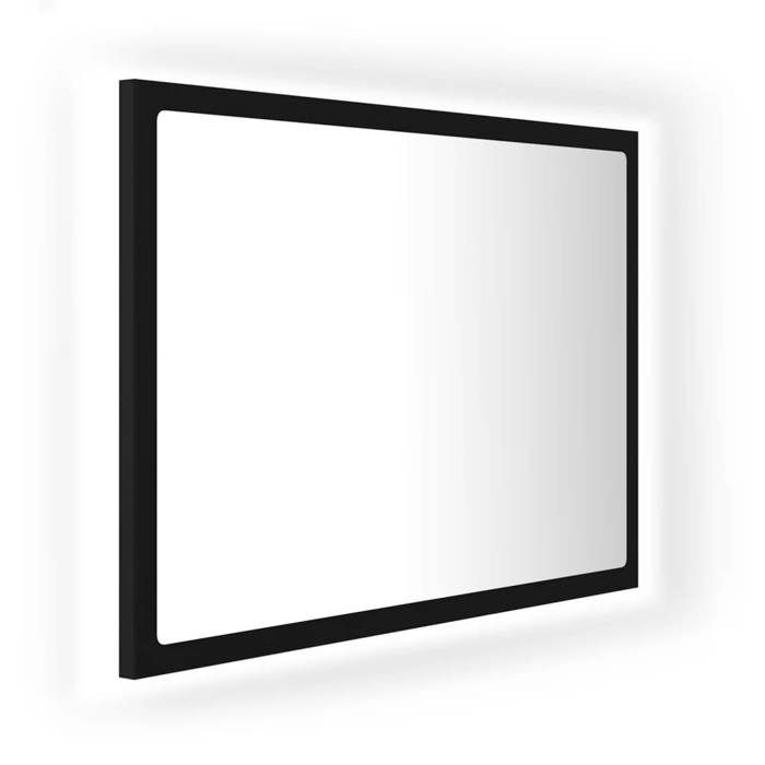 VidaXL LED Bathroom Mirror Wall Mirror Makeup Mirror Luminous Lighting Home Interior Black 60x8.5x37 Cm 804917