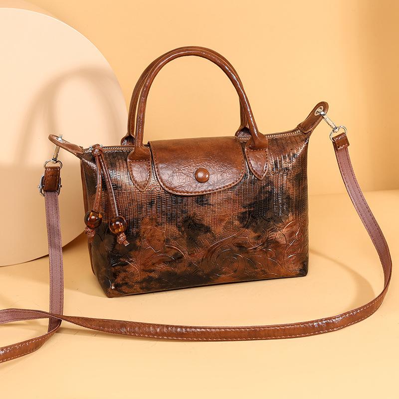 Женская модная сумка через плечо с принтом новая женская сумка в китайском стиле в стиле ретро темно-коричневого 2170₽