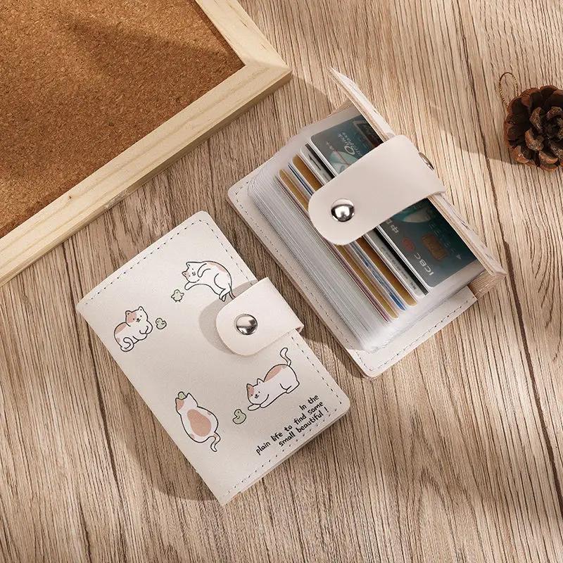 ID Cards Holders Anti Thief Cartoon Cat Bank Credit Bus Cards Cover Business Card Holder Coin Pouch Wallets Bag Organizer Purse