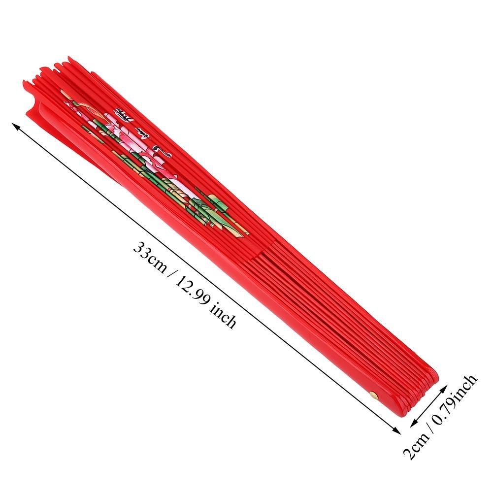 Folding Fan, Chinese Style, for Kung Fu, Tai Chi, and Dance, Easy to Open and Close, Folding Fan, Decorative Gift, Includes Fan Bag (Red)