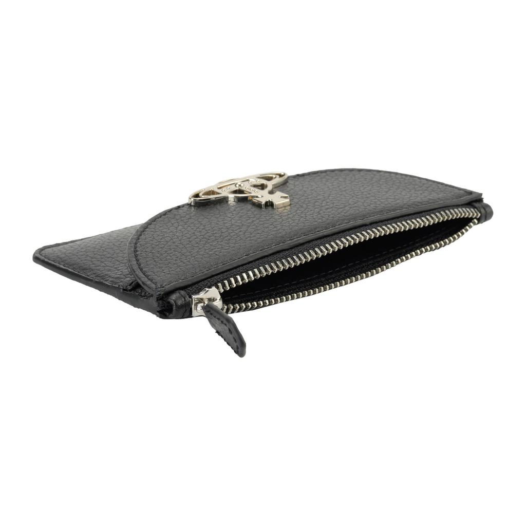 Vivienne Westwood Half Moon Card Black and 51110053U L001J Holder, Silver, N401, Pre-owned