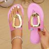 Fashion 2025 Summer New Women Slippers Fashion Luxury Slippers Fashion Outdoor Flat Shoes Women Beach Metal Sandals Female Slides Women