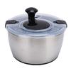 Stainless Steel Salad Spinner 5L Large Capacity Vegetable Washer with Crank Design Multifunctional Kitchen Tool