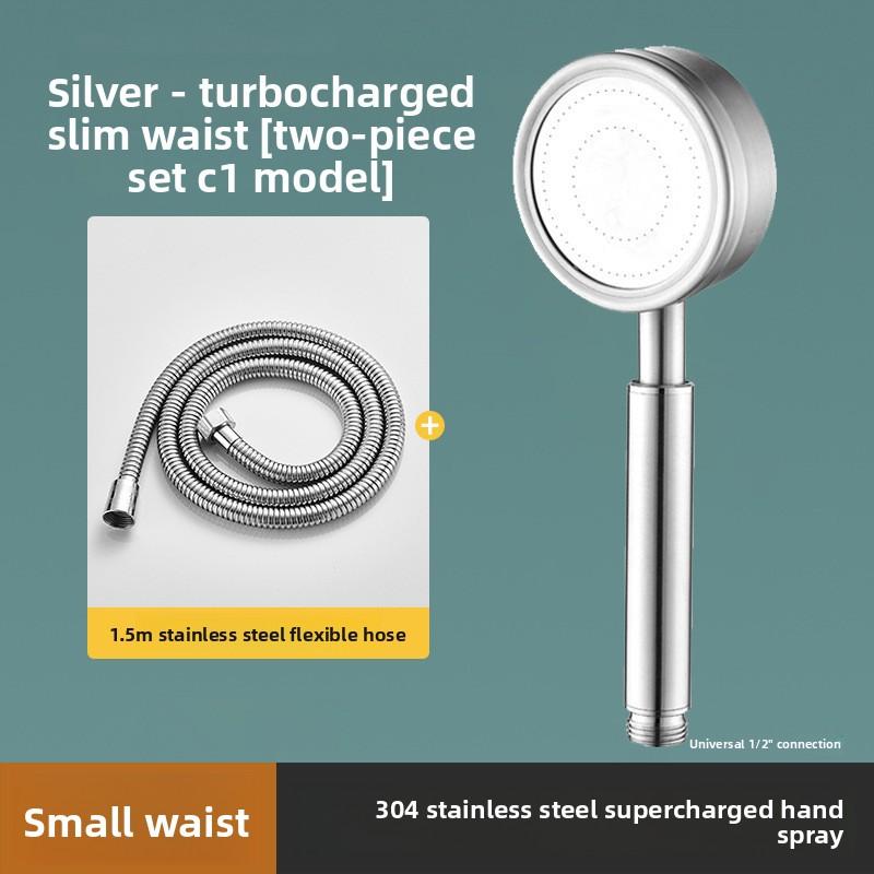 304 Stainless Steel Pressurized Shower Head, Little Waist Bathroom Pressurized Shower Head Hose Set