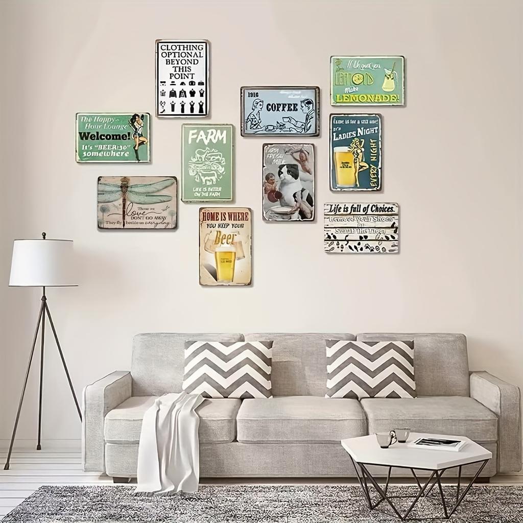 Vintage Blauer Truck Metall Blechschild, Rustikale Florale Eisen Wandkunst, Verwitterter Look für Garagen-, Café-, Bar- & Wohnzimmerdekor