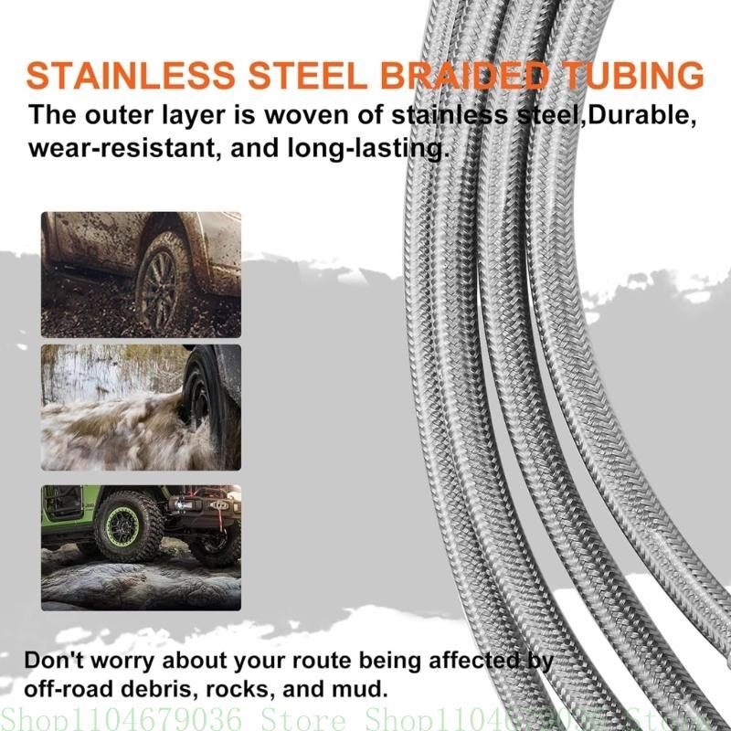 Stainless Steel Brake Lines Improve Braking System Ensure Safety Stability Replacement Compatible for JK 2007-2018 89716