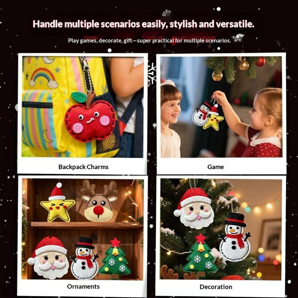 8015/8010 6Pcs Christmas Ocean Animal Felt Craft Kit Kids Sewing Set DIY Ornament Craft Supplies Educational Gift