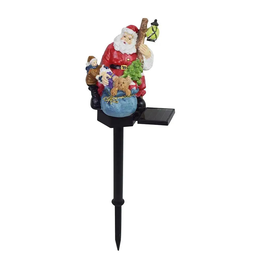 Christmas Santa Claus & Snowman Landscape Lawn Solar Light Xmas Pathway Lights For Christmas Lawn Yard Decoration P4Z4