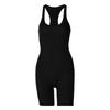 Women's Color High Waist Skinny Rib Racerback Tank Sports Yoga Jumpsuit