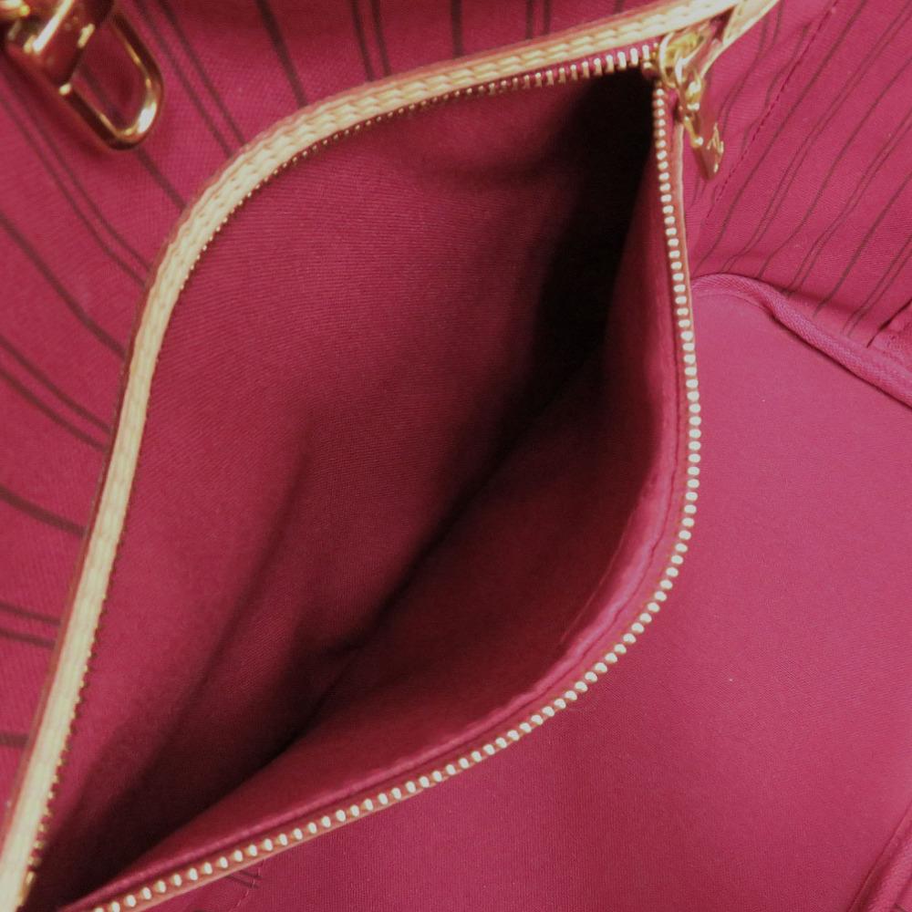 Used AUTHENTIC LOUIS VUITTON M40996 Monogram Neverfull MM with Pouch Tote Bag Fuchsia