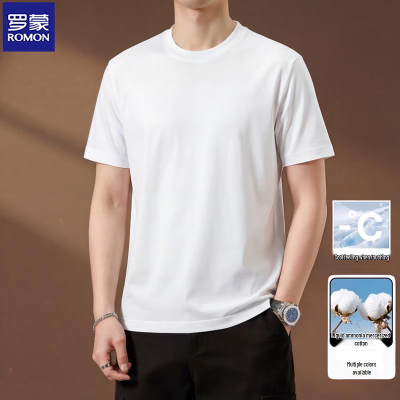 ROMON Men s 100% Cotton Short Sleeve T-Shirt 4XL
