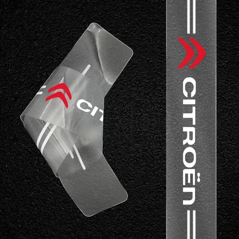 4PCS Car Threshold Protector Transparent Decorative Badge Sticker for Citroen ELYSEE DS5 DS5LS C4L DS3 DS4 DS6 C1 C2 C3 C4 C5 C6