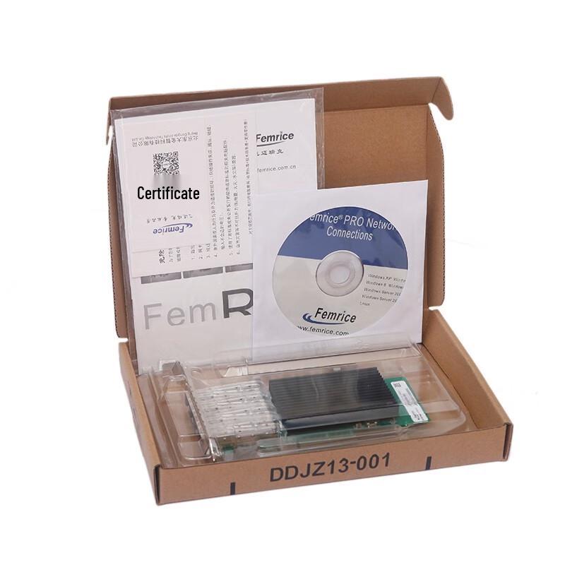 FEMRICE Intel XL710BM1 10G Quad-Port PCIe X8 Server Fiber Network Card