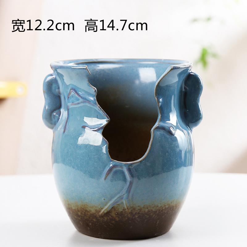 Vaso in ceramica personalità creativa vaso per fiori succulenti poroso grande capacità cambio colore graduale ornamento da esterno giardino cinese