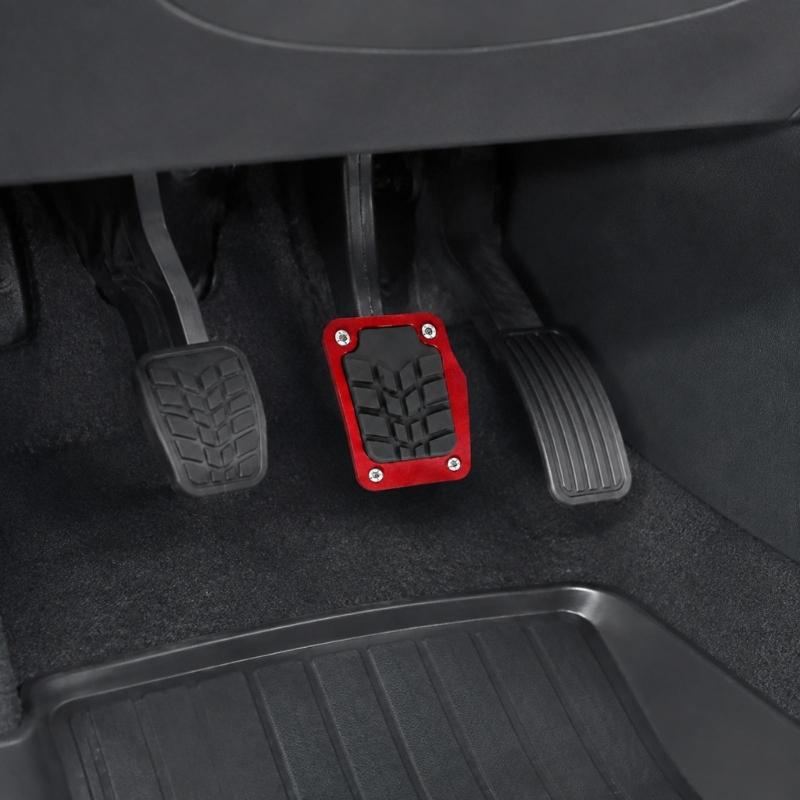 Car Pedal Pads Anti Slip Metal Foot Pad Cover Set for Manual Cars, 3 Piece Non Slip Inserts with Screw Fastened Design for Daily Commuting