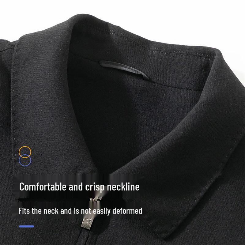 Shanshan Men's Wool Blend Business Casual Zipper Jacket