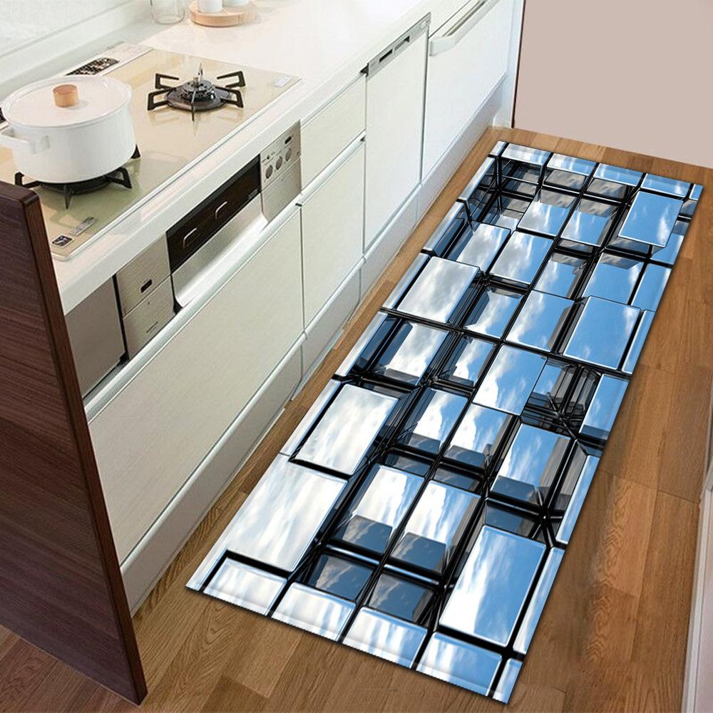 Entrance Door Mat Kitchen Bedroom Carpet Non-slip Floor Corridor Balcony Carpet Modern Printed Pattern Floor Mat