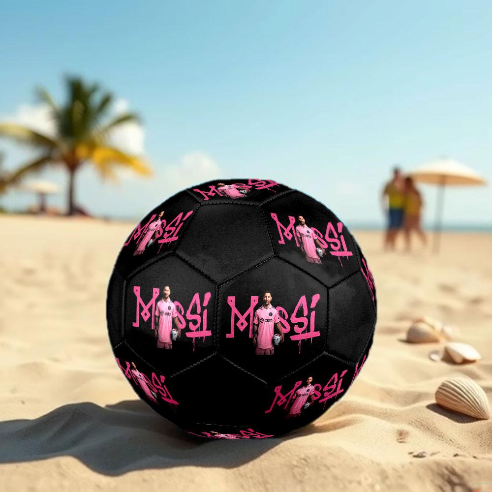 Poster Lionel Messi formato 5 Pallone da Calcio, colorato, adatto a tutte le età, cucito a macchina, materiale PVC, qualità da competizione, durevole e ad alto rimbalzo