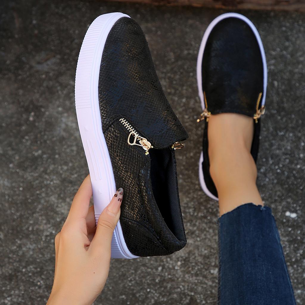 New Style Fashion Sneakers Woman Vulcanize Shoes Casual Side Zipper Femme Tenis Luxury Tennis Feminino for Women Zapatos Mujer