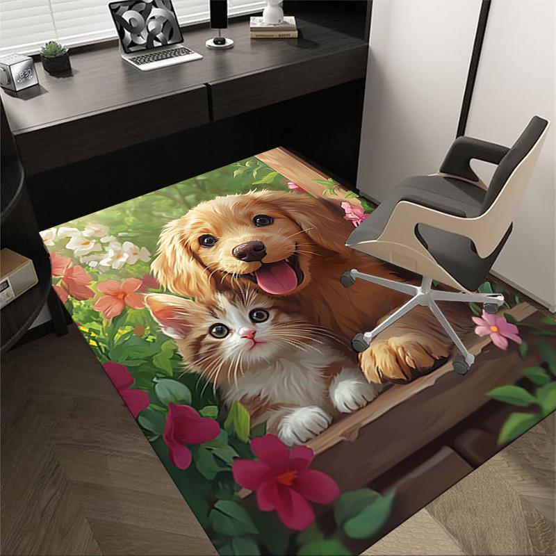 1PC dog cat Extra Large Non Slip Floor carpet, Office, family, bedroom, Studio Large Area Rug Indoor Rugs, Vibrant Colors