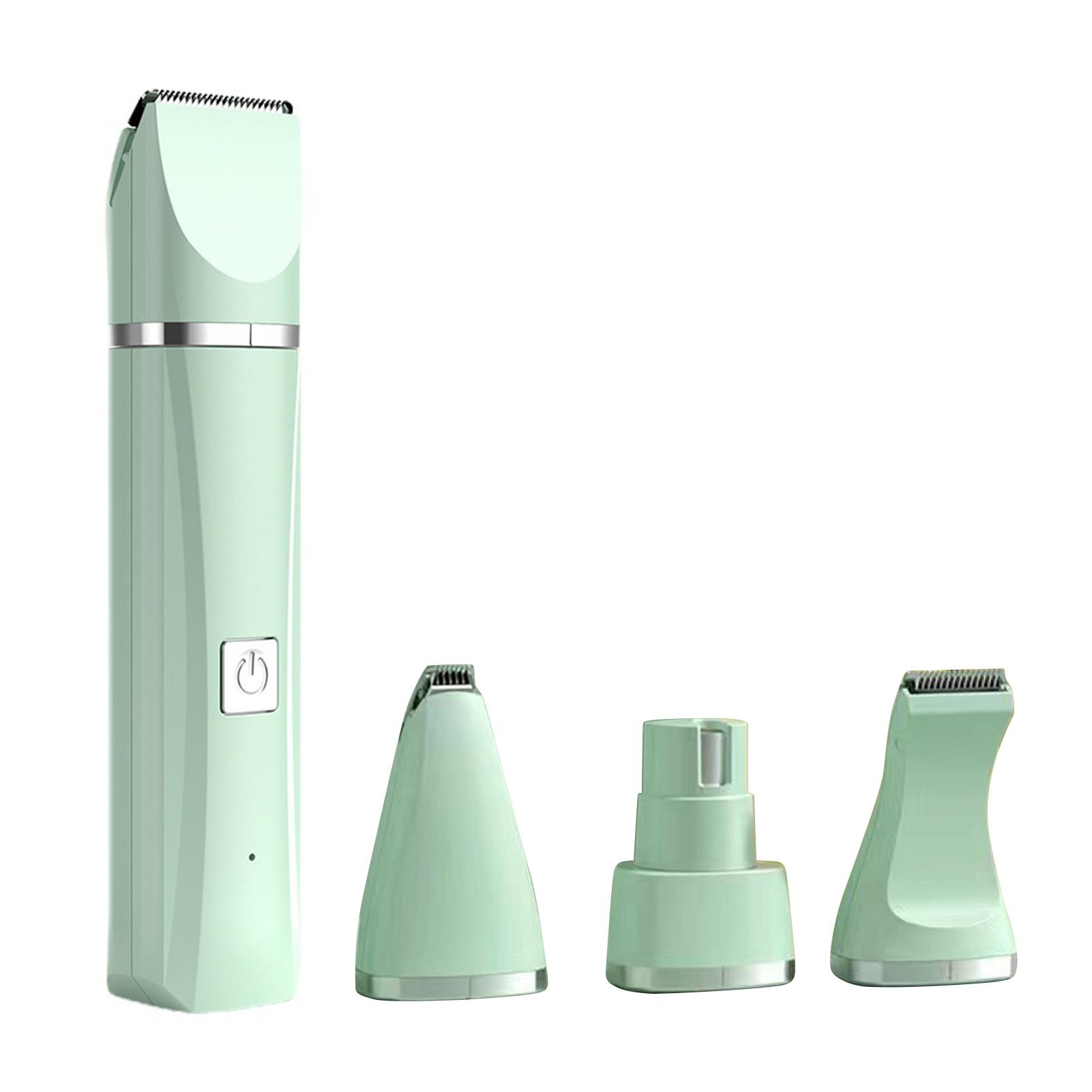 

Pet Hair Trimmer 4 in 1 Rechargeable Low Noise Safe Electric Cat Puppy Hair Clipper for Nail Paw Body