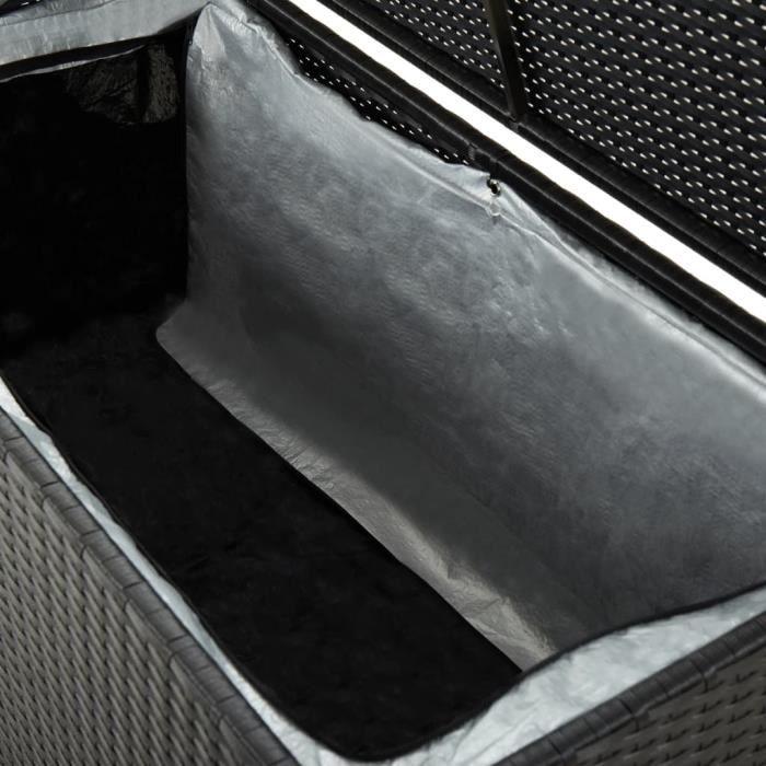 Storage Chest - vidaXL - 100x50x50 Cm - Woven Resin - Black - Weatherproof