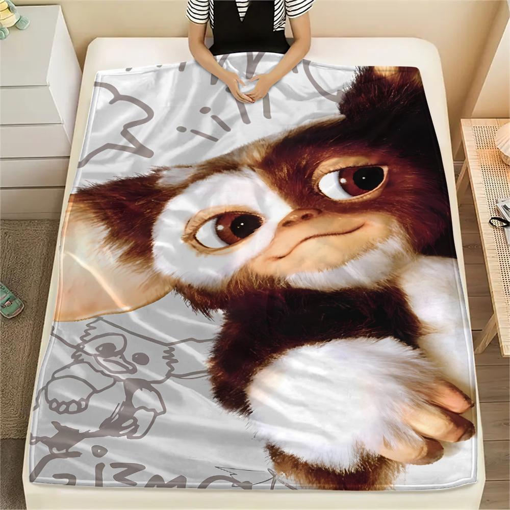 1PC Gremlins Print Flannel Blanket, High quality All Seasons, Home Decor, Warmth and Comfort, Perfect for Christmas Gifts