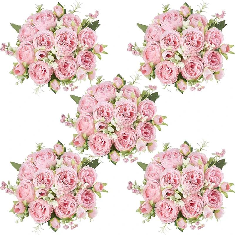 10 Bundles Artificial Peony Flowers Faux