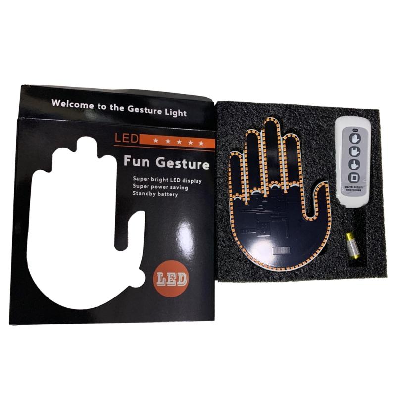 

Car LED Sign Light Finger Gesture Light Give The Love & Bird & Waving to Drivers Road Rage Sign Back Window Finger Light 1