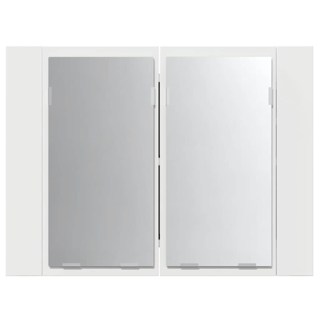 LED Bathroom Mirror Cabinet White 60 X 12 X 45 Cm Acrylic