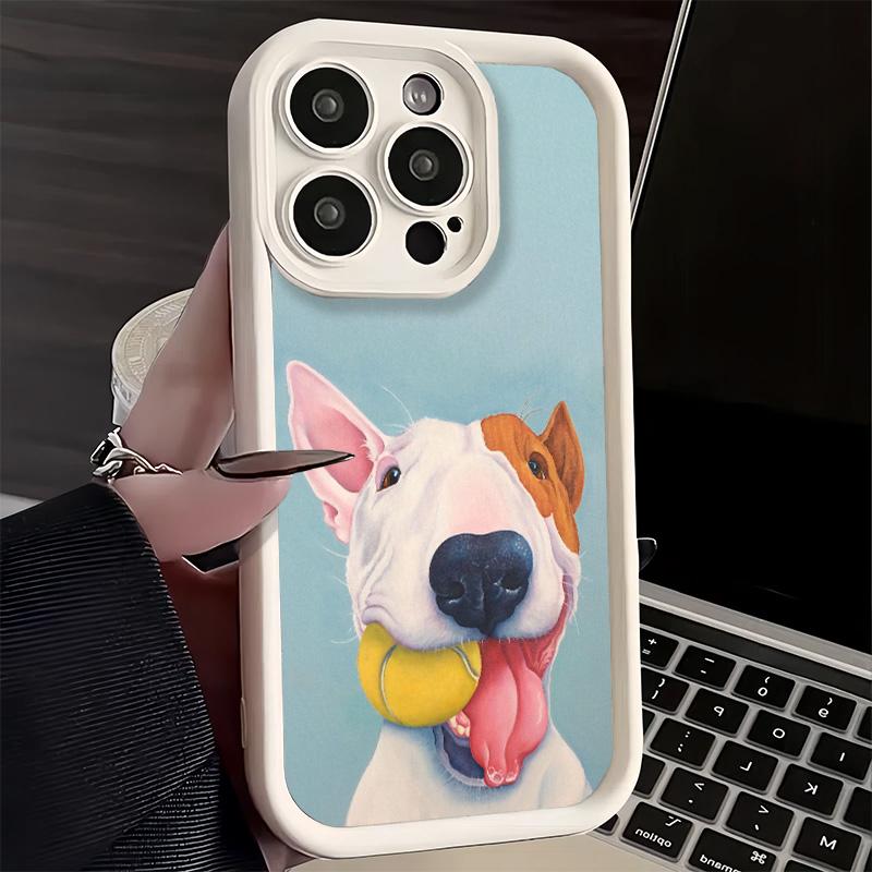 Phone Case for iPhone 17 Air 16E 15 16 Pro Max Bull Terrier Dog Cute Puppies Cover 14 Plus 13 12 Mini Soft Shell Silicone Fundas