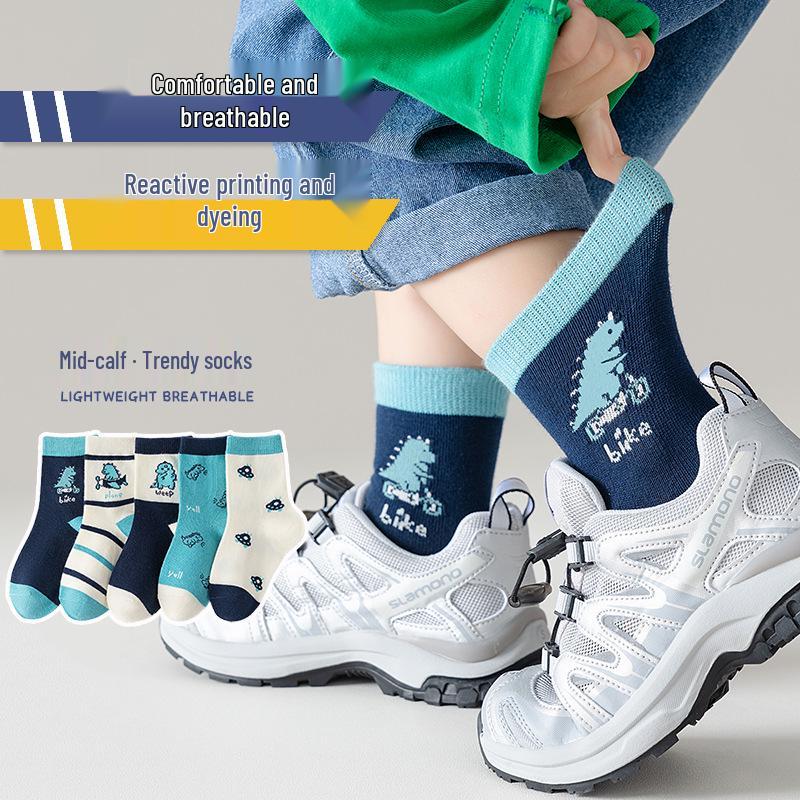 Children's Cartoon Mid-Calf Socks - Multiple Styles, For Boys, Girls, and Babies, Perfect for Autumn/Winter Sports and Students