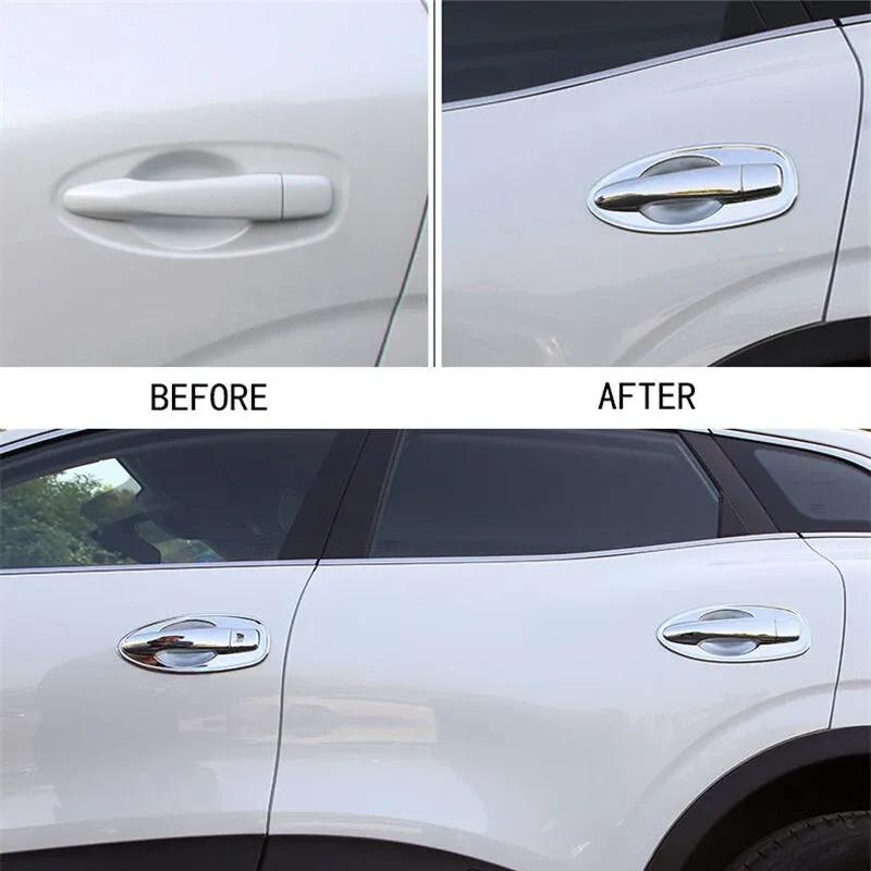 For Renault Kadjar 2015-2017 1Set ABS Chrome Door Handle Bowl Frame Cover Trim Exterior Decoration Cap Car Accessories