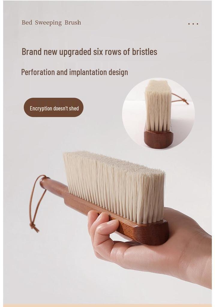 Large Soft Bristle Bed & Carpet Cleaning Brush with Long Handle