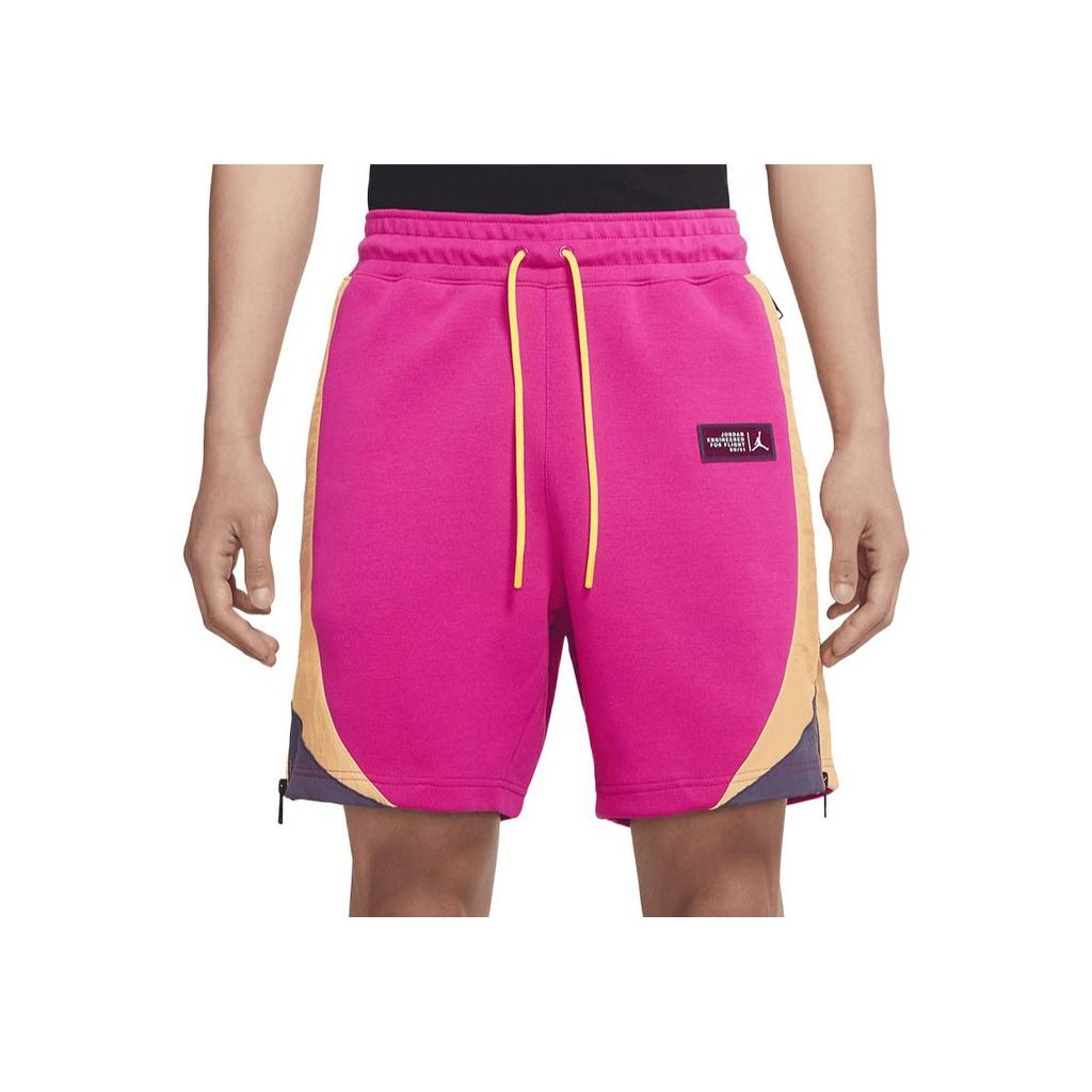 Jordan Side Zipper Logo Patch Lace-Up Mid-Rise Loose Straight Shorts Men Shorts Pink CZ4823-615