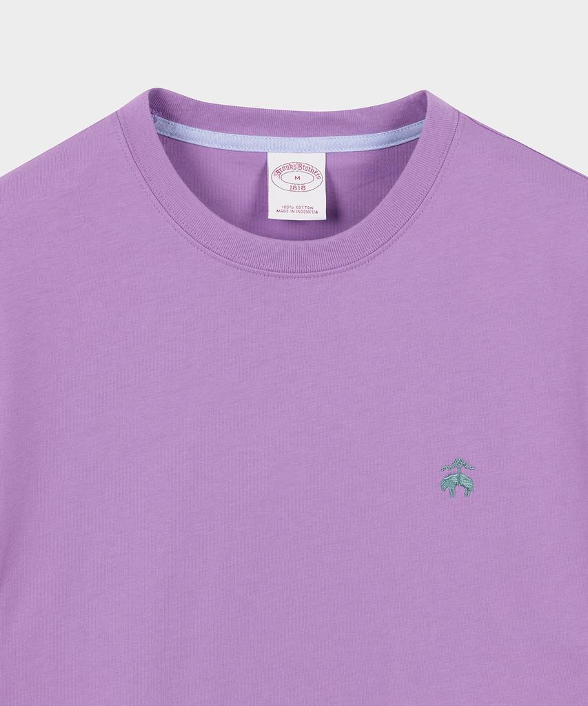 BROOKS BROTHERS Cotton Jersey Classic Short Sleeve Logo T-Shirt (Violet) (Bbnpmf9672Tfm)