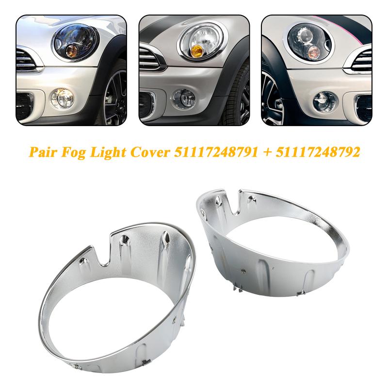 Artudatech Front Bumper Fog Light Lamp Cover Bezel For Mini Cooper R55 R56 R57 R58 R59