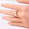 Classic Inlaid White CZ Women's Ring Trendy Gold Color Geometry Daily Wear Party Jewelry Anniversary Gift